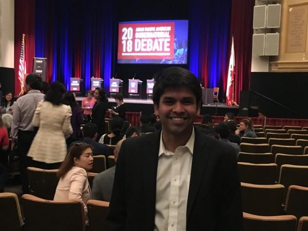 Shubham Goel at the debate Shubham Goel