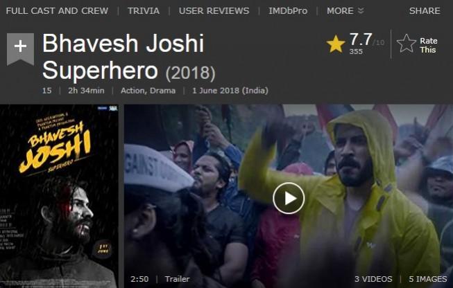 Bhavesh Joshi IMDB rating Bhavesh Joshi IMDB rating
