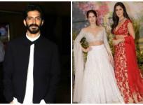 Harshvardhan Kapoor (left) Isabelle Kaif and Katrina Kaif )right)