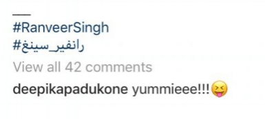 Deepika Padukone comment on Ranveer Singhs Picture