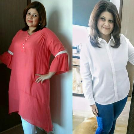 Food Therapist Dr. Ria Banerjee Ankola before and after shedding pounds Food Therapist Dr. Ria Banerjee Ankola