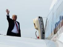 Donald Trump leaves Singapore