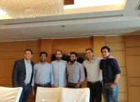 Truecaller and Chillr team at a press conference in Bengaluru on Wednesday, June 13, 2018.