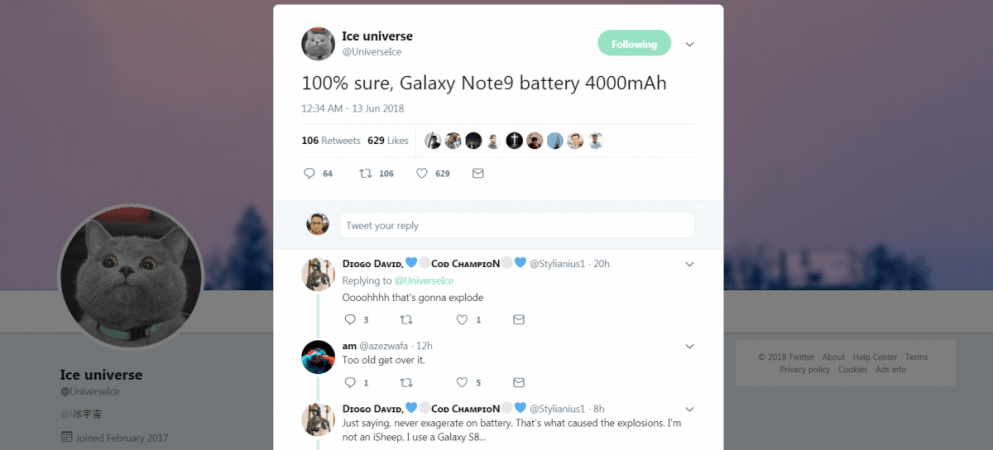Samsung Galaxy Note9 will come with a massive 4000mAh battery. Samsung, Galaxy Note9, battery