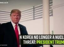 N Korea no longer a nuclear threat: President Trump