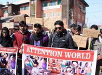 Kashmir's pellet victims stage protest in Srinagar