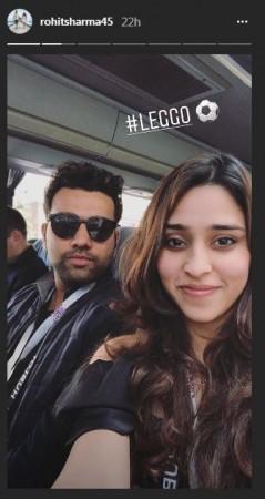 Rohit Sharma shared an image of himself in Moscow along with wife Ritika Sajdeh. Rohit Sharma in Moscow for Fifa World Cup 2018