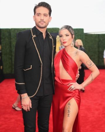 Recording artists G-Eazy (L) and Halsey attend the 2018 MTV Movie And TV Awards at Barker Hangar on June 16, 2018 in Santa Monica, California. G-Eazy and Halsey