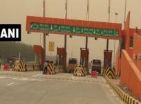 The newly painted toll gate in Uttar Pradesh