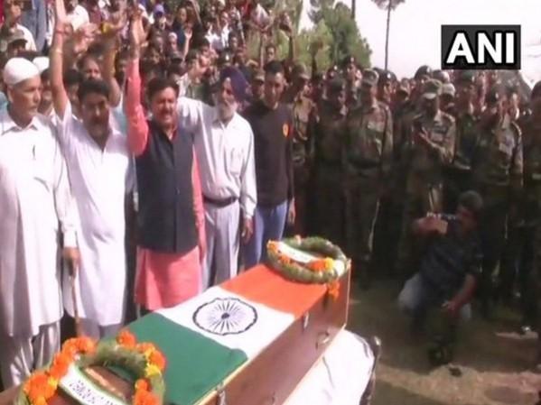 Slain jawan Aurangzeb's funeral. Aurangzeb