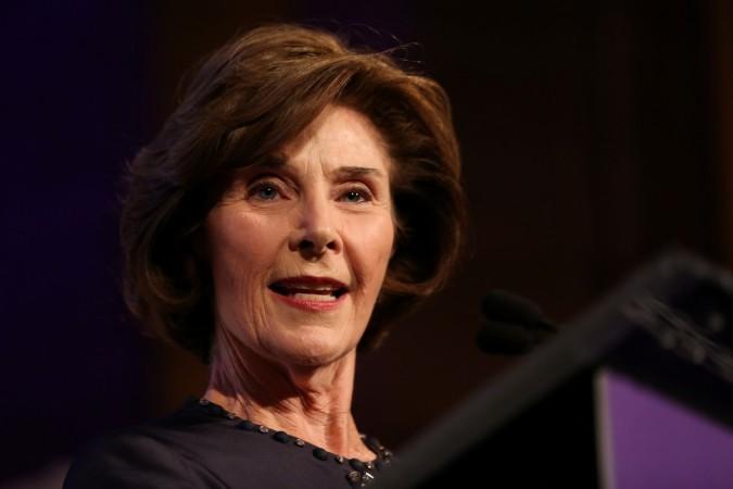 Former U.S. first lady Laura Bush gives a speech during the 2017 Asia Game Changer Awards and Gala Dinner in Manhattan, New York, U.S. November 1, 2017. Former First Lady of the United States, Laura Bush.