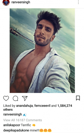 Deepika Padukone comments on Ranveer Singh's Instagram post Deepika Padukone comments on Ranveer Singh's Instagram post