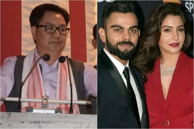 Kiren Rijiju, Virat kohli, Anushka Sharma