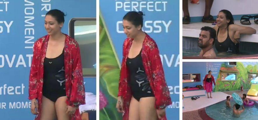 RJ Vaishnavi sports swimsuit in Bigg Boss Tamil 2 house. RJ Vaishnavi's hot swimsuit pictures from Bigg Boss Tamil house leaked?