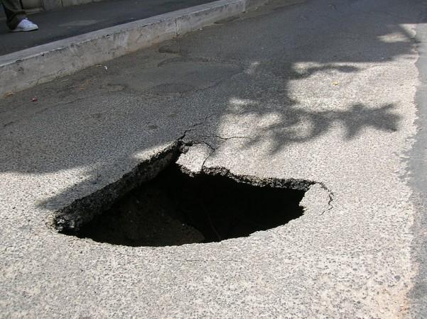 13-feet wide sinkhole opened up in busy Hyderabad road. (Representational Image) sinkhole