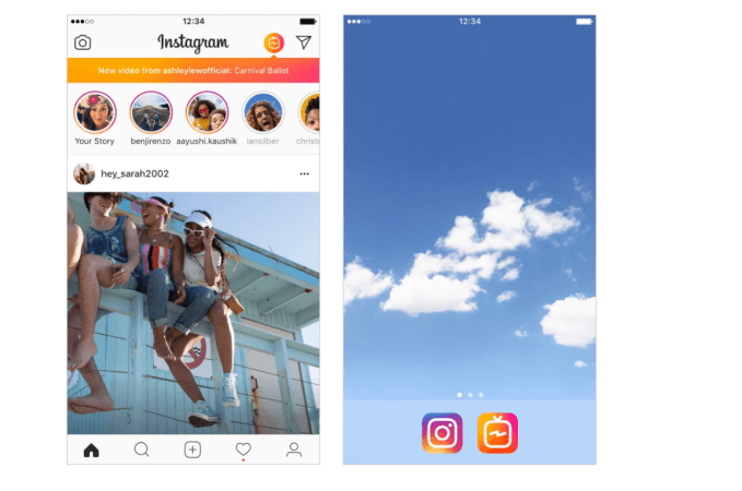 Instagram also comes with IGTV shortcut button Facebook, Instagram IGTV, longer video content