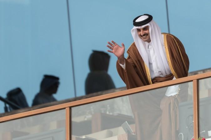 H.H. Tamim Bin Hamad Al Thani, Emir of Qatar, waves to racegoers before talking his seat at Al Rayyan Racecourse on February 24, 2018 in Doha, Qatar. Tamim Bin Hamad Al Thani