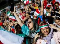 Iran female football fans at Azadi Stadium in Tehran