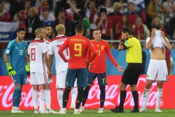VAR in action: Spain were held by Morocco but they managed to top Group B. Spain at Fifa World Cup