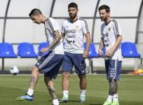 Angel Di Maria Sergio Aguero Lionel Messi Argentina