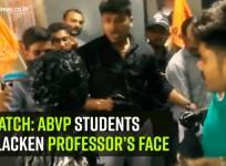 Watch: ABVP students blacken professor’s face