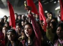 Women protesting in Delhi on Nirbhaya gangrape anniversary