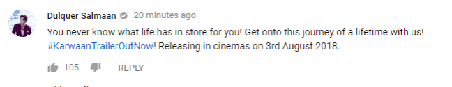 Dulquer Salmaan comments on Karwaan Trailer Dulquer Salmaan comments