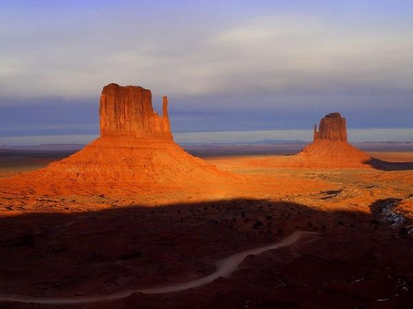 Route 66 in Monument Valley, Arizona. Route 66 in Monument Valley, Arizona