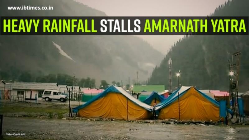 Heavy Rainfall stalls Amarnath Yatra