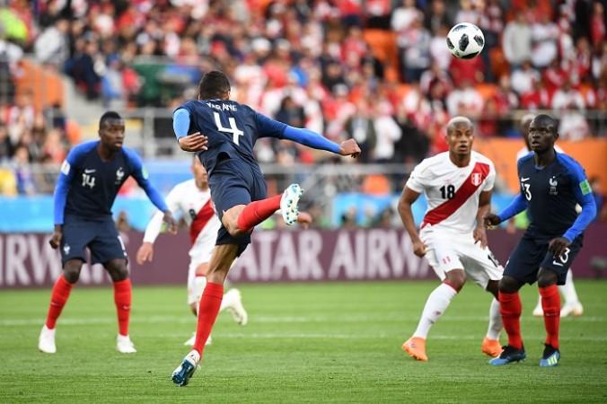 Raphael Varane (4) and N'Golo Kante (R) will be key to stopping Lionel Messi Raphael Varane N'Golo Kante France Peru