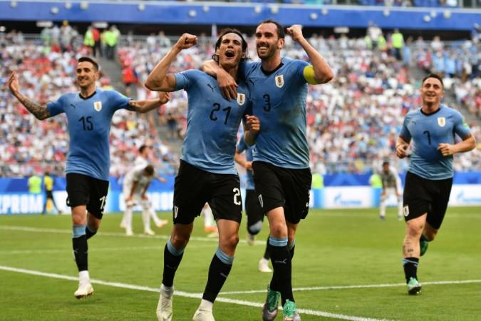Diego Godin (R) will be key to Uruguay's chances on Friday. Diego Godin Uruguay
