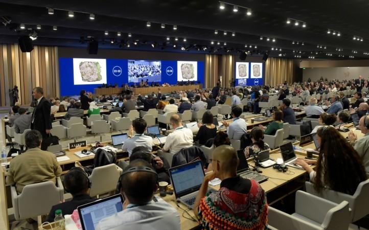 Delegations attend the United Nations Educational, Scientific, and Cultural Organization's (UNESCO) 42nd session of the world heritage meetings in the Bahraini capital Manama, on June 29, 2018 World Heritage Site