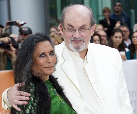 Director Deepa Mehta (L) and author Salman Rushdie arrive at the gala presentation for the film Salman Rushdie with Deepa Mehta at 2012 Toronto International Film Festival in Canada