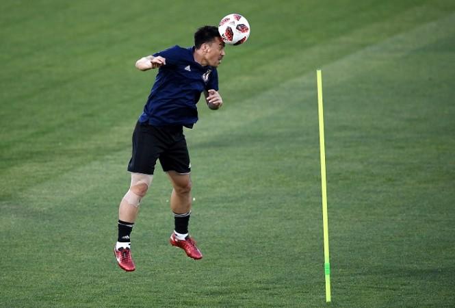 Shinji Okazaki is struggling with injury ahead of the match against Belgium Shinji Okazaki Japan