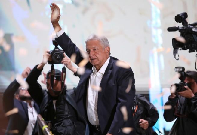 Andres Manuel Lopez Obrador gestures as he addresses supporters in Mexico City, Mexico, July 1, 2018 Andres Manuel Lopez Obrador
