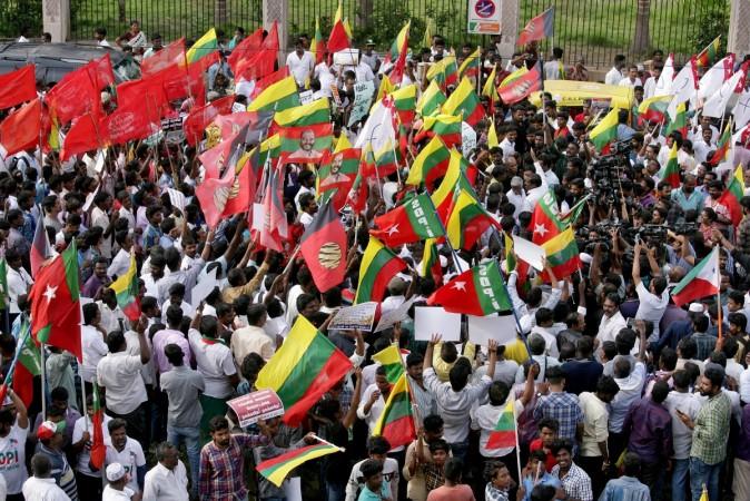 Demonstrators shout slogans during a protest, after at least 13 people were killed when police fired on protesters seeking closure of plant on environmental grounds in town of Thoothukudi in southern state of Tamil Nadu Thoothukudi protests
