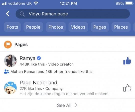 The Facebook account of Vidyullekha Raman is hacked. Vidyullekha Raman