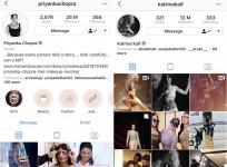 Priyanka Chopra and Katrina Kaif instagram pages