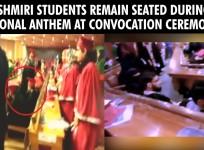 Kashmiri students remain seated during national anthem at convocation ceremony