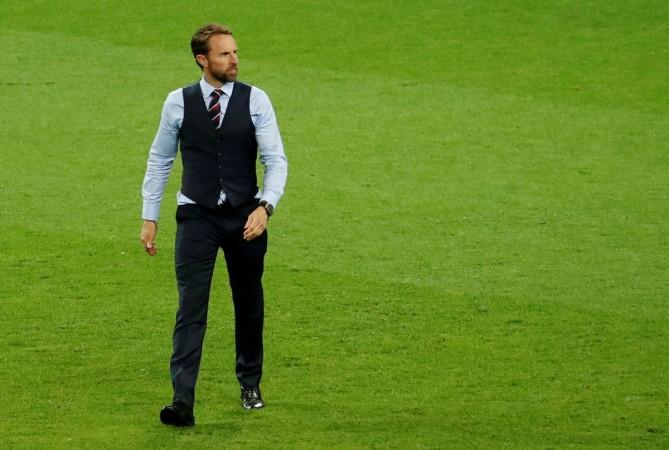 England manager Gareth Southgate after the match versus Columbia England manager Gareth Southgate after the match versus Columbia
