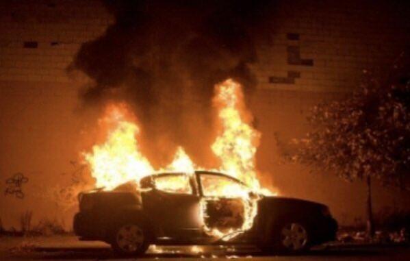 A women's car set on fire by two men who opposed to her driving A women's car set on fire by two men who opposed to her drivng