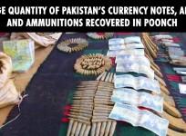 Huge quantity of Pakistan's currency notes, arms and ammunitions recovered in Poonch