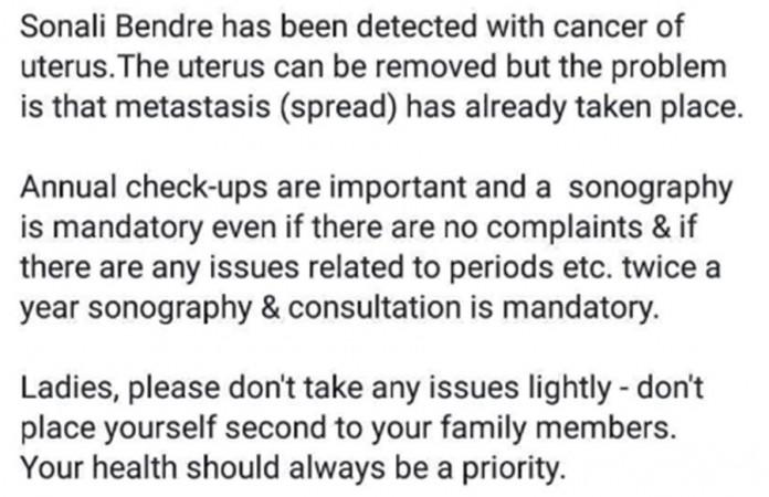 Sonali Bendre cancer treatment