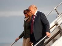 U.S. President Donald Trump and first lady Melania Trump arrive in Glasgow, Scotland