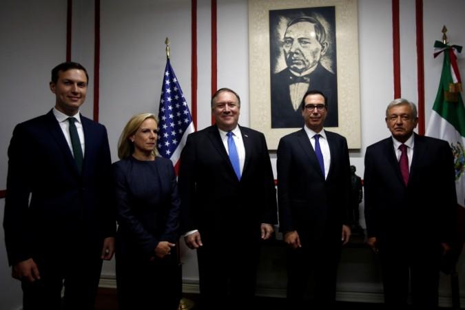 U.S. Secretary of State Mike Pompeo, Mexico's president-elect Andres Manuel Lopez Obrador, U.S. Homeland Security Secretary Kirstjen Nielsen, U.S. Secretary of the Treasury Steven Mnuchin and White House Special Advisor Jared Kushner pose for a picture before a meeting in Mexico City Mike Pompeo, Andres Manuel Lopez Obrador, Kirstjen Nielsen, Steven Mnuchin and Jared Kushner
