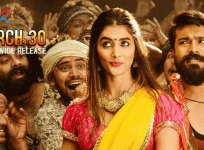Pooja Hegde and Ram Charan in the song Jigelu Rani from Rangasthalam