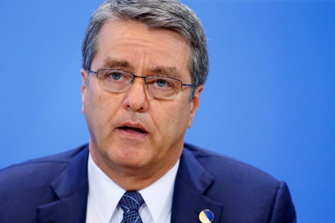 Director General of the World Trade Organization Roberto Azevedo attends a news conference following a meeting of the heads of international economy and finance organisations at the Chancellery in Berlin, Germany, April 10, 2017. Director General of the World Trade Organization Roberto Azevedo