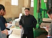 Kim Jong Un tours a factory in Sinuiju