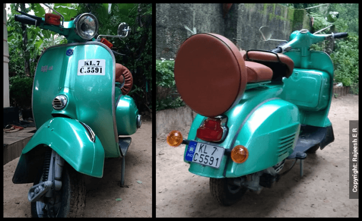 A 1992 Bajaj Chetak restored by Kerala based Rajeesh ER Bajaj Chetak
