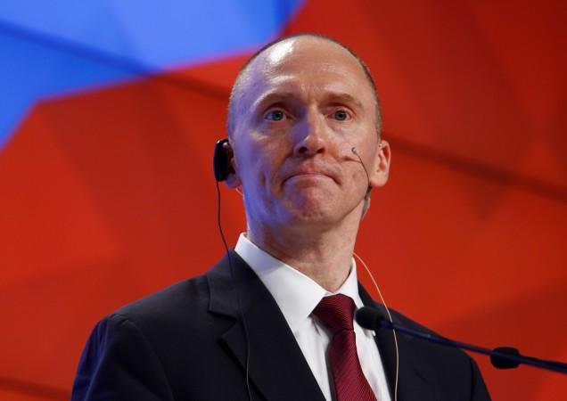One-time advisor of U.S. president-elect Donald Trump Carter Page addresses the audience during a presentation in Moscow, Russia, December 12, 2016. Carter Page addresses the audience during a presentation in Moscow,